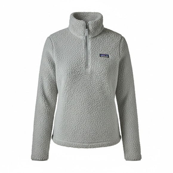 Patagonia Tops - Patagonia Womens Medium Gray Fleece Quarter Zip Pullover Sweatshirt Cozy Sherpa